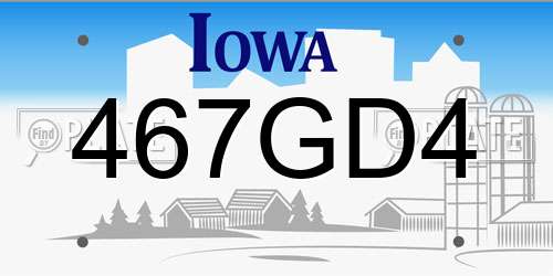 467GD4 Iowa License Plate
