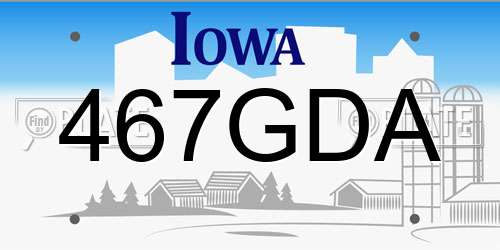 467GDA Iowa License Plate