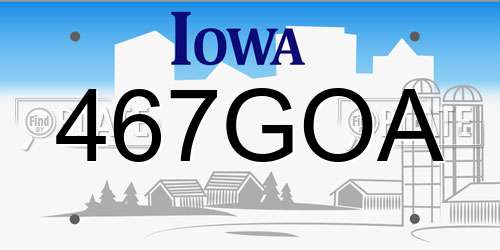 467GOA Iowa License Plate