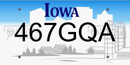 467GQA Iowa License Plate