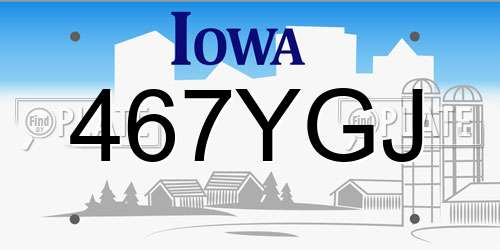 467YGJ Iowa License Plate