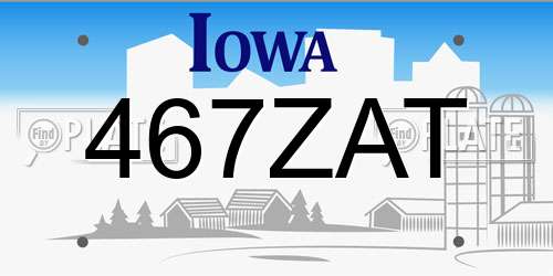 467ZAT Iowa License Plate