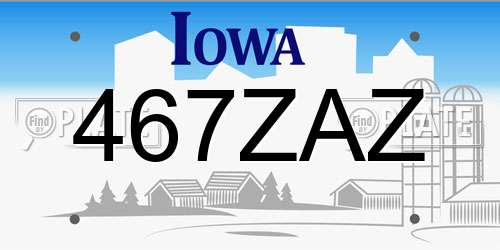 467ZAZ Iowa License Plate