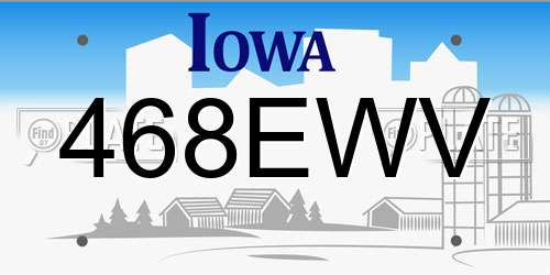 468EWV Iowa License Plate