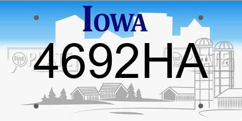 4692HA Iowa License Plate
