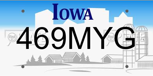 469MYG Iowa License Plate
