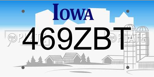 469ZBT Iowa License Plate