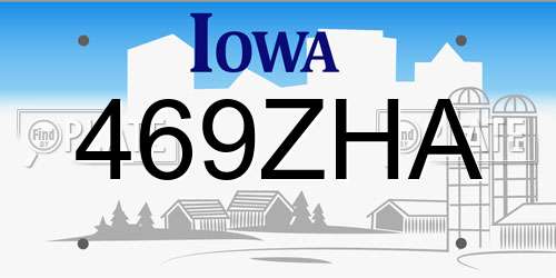 469ZHA Iowa License Plate