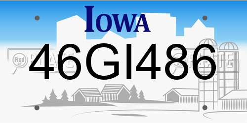 46GI486 Iowa License Plate