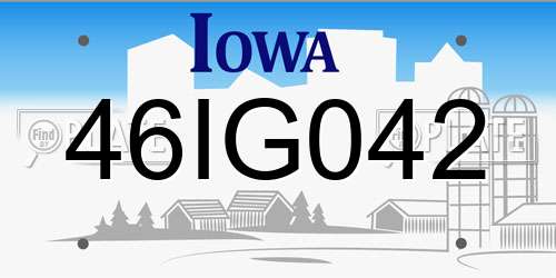 46IG042 Iowa License Plate