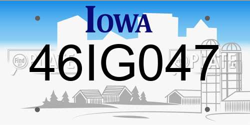 46IG047 Iowa License Plate