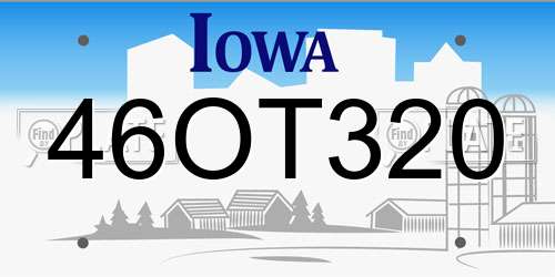 46OT320 Iowa License Plate