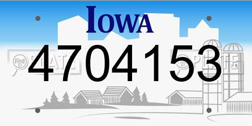 4704153 Iowa License Plate