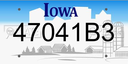 47041B3 Iowa License Plate