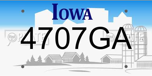4707GA Iowa License Plate
