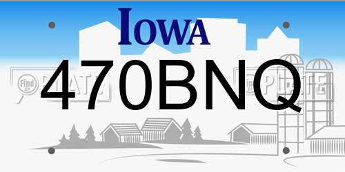 470BNQ Iowa License Plate