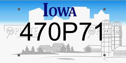 470P71 Iowa License Plate