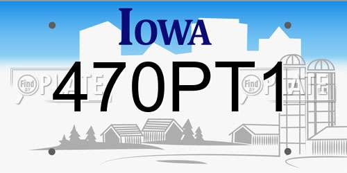 470PT1 Iowa License Plate