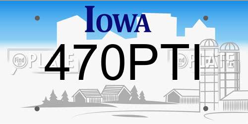 470PTI Iowa License Plate