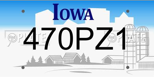 470PZ1 Iowa License Plate