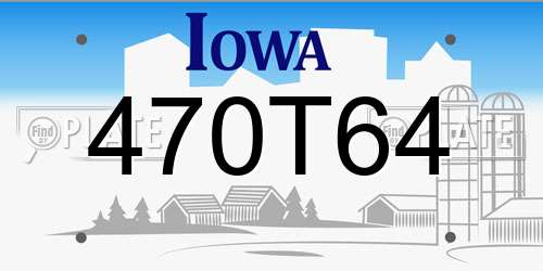 470T64 Iowa License Plate