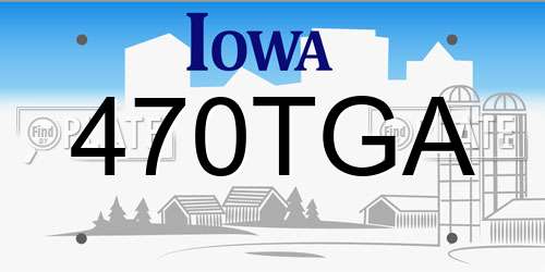 470TGA Iowa License Plate