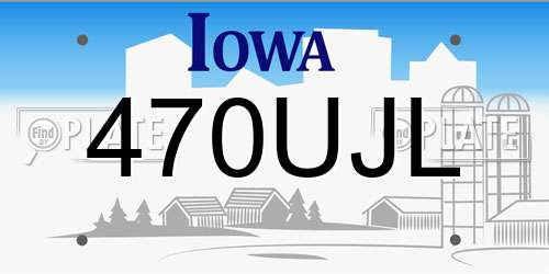 470UJL Iowa License Plate