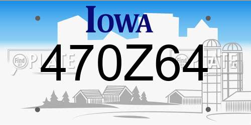 470Z64 Iowa License Plate