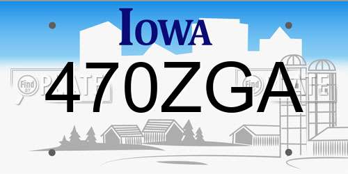 470ZGA Iowa License Plate