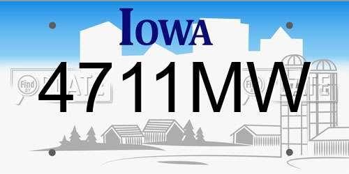 4711MW Iowa License Plate