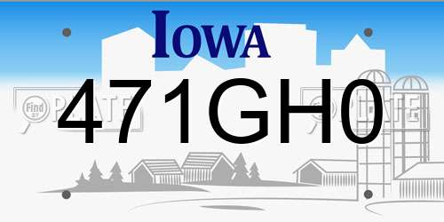 471GH0 Iowa License Plate