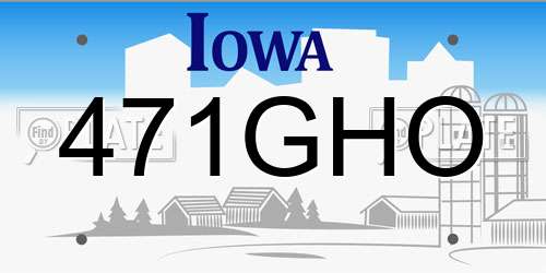 471GHO Iowa License Plate