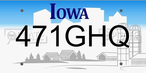 471GHQ Iowa License Plate