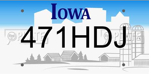 471HDJ Iowa License Plate