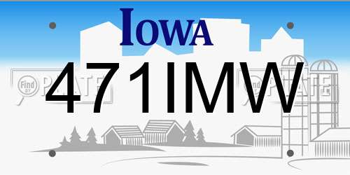 471IMW Iowa License Plate