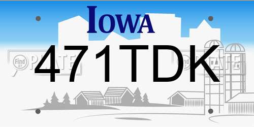 471TDK Iowa License Plate