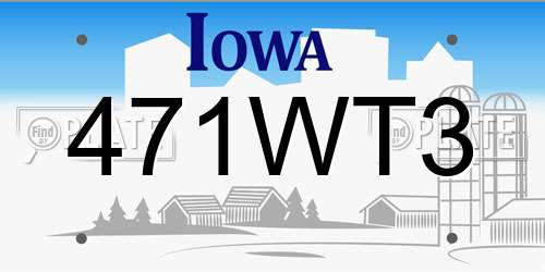 471WT3 Iowa License Plate