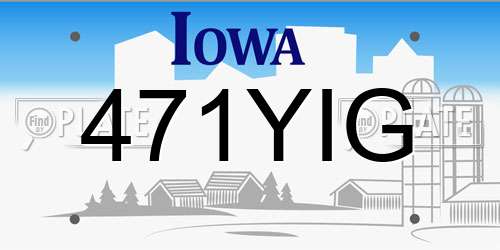 471YIG Iowa License Plate