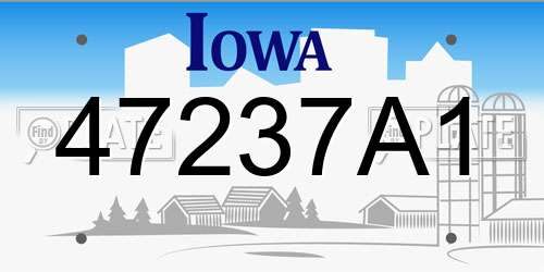 47237A1 Iowa License Plate