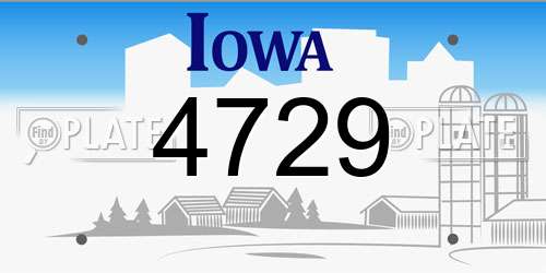4729 Iowa License Plate