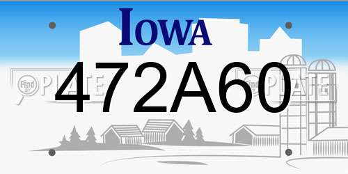 472A60 Iowa License Plate
