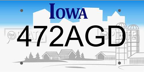 472AGD Iowa License Plate