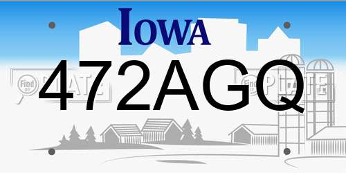 472AGQ Iowa License Plate
