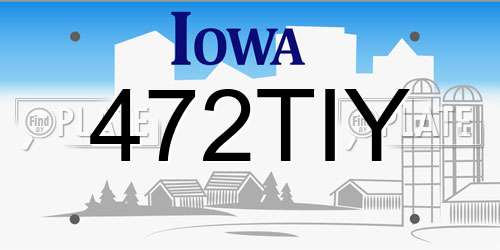 472TIY Iowa License Plate