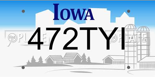 472TYI Iowa License Plate