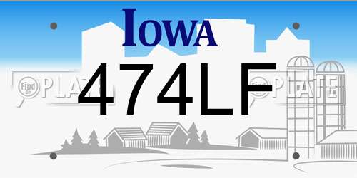474LF Iowa License Plate