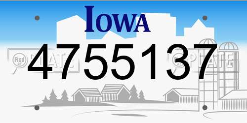 4755137 Iowa License Plate