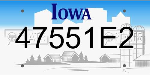 47551E2 Iowa License Plate