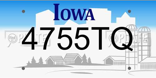 4755TQ Iowa License Plate