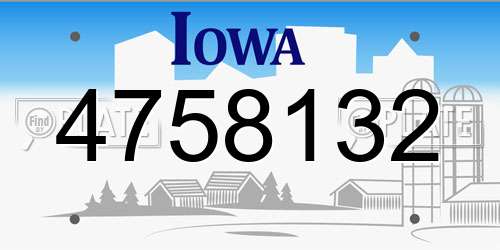 4758132 Iowa License Plate